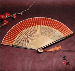 中国风女式绢布折扇