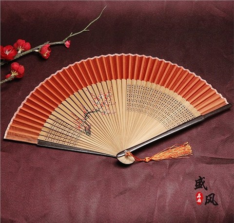 中国风女式绢布折扇