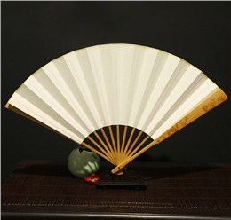 手工玉竹烙画折扇