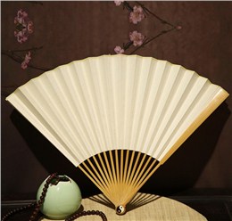 太极圆头玉竹折扇