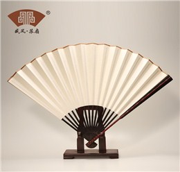 紫光檀嵌红檀工艺折扇