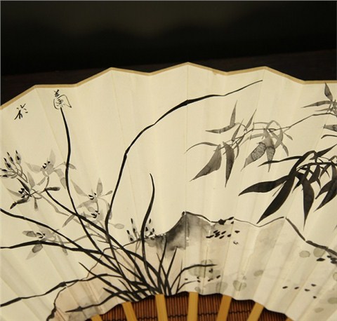 玉竹手绘折扇梅兰竹菊系列
